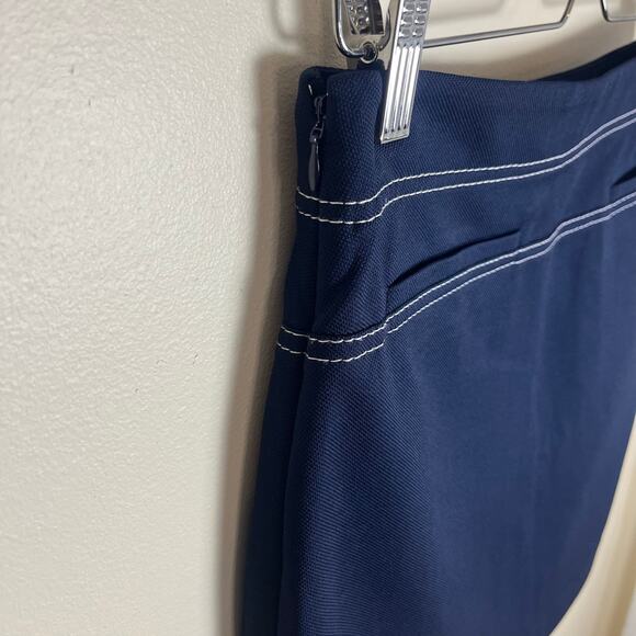 Tory Burch Sport Navy Pique Contrast Skirt Size Medium - Picture 8 of 8